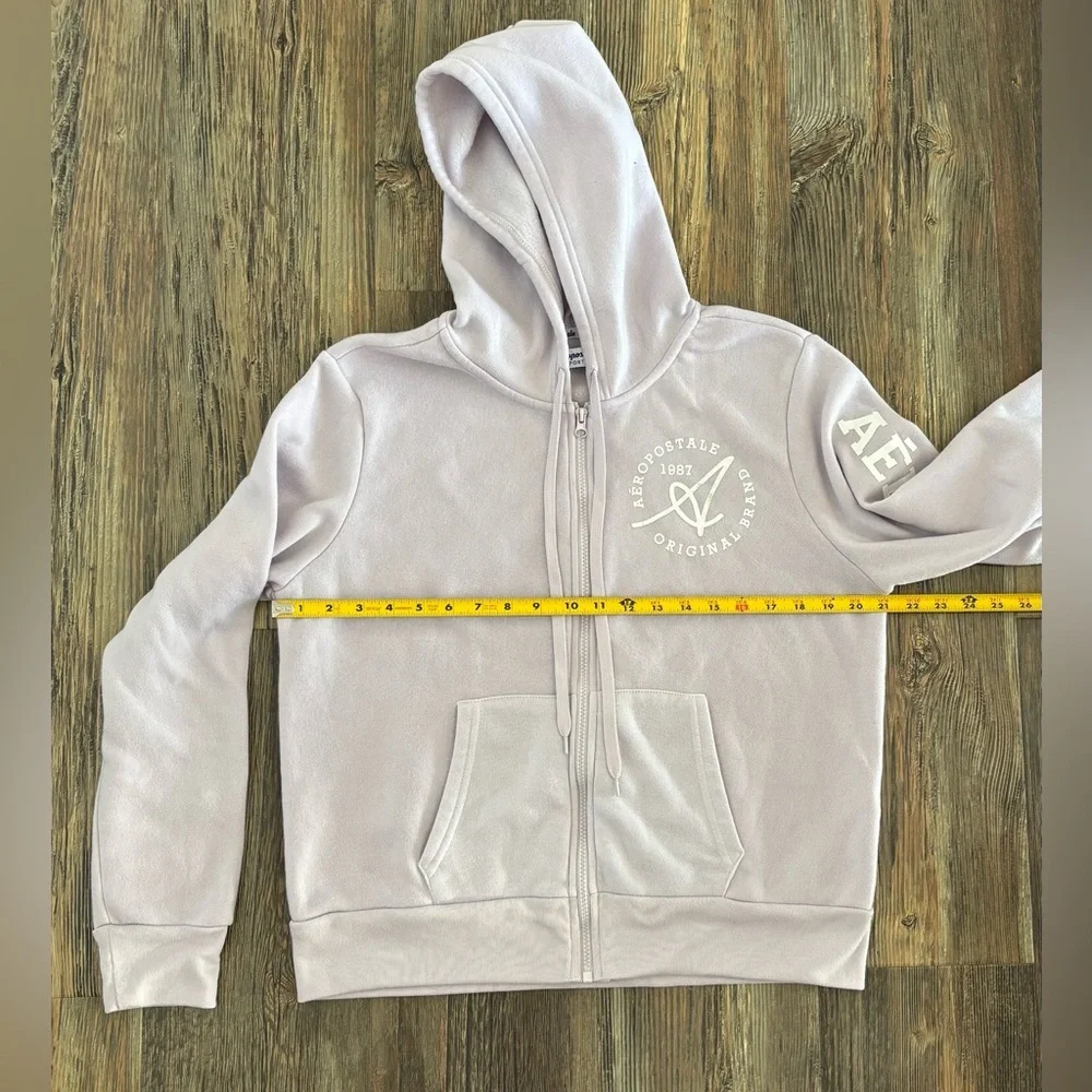 Aeropostale Sport Hoodie Womens Juniors XL Full Zip Lt Purple Hooded Sweatshirt - Picture 8 of 12